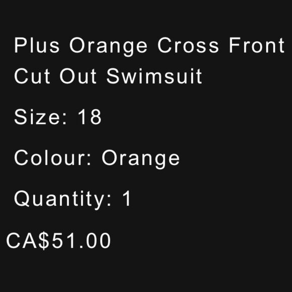 Orange Cross Front Cut out Swimsuit - Pretty Little Thing - Picture 2 of 3